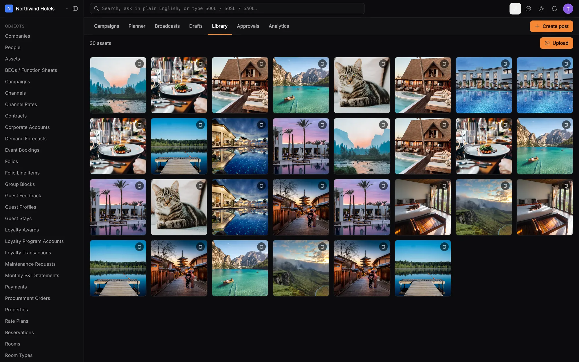klerc shared media library grid